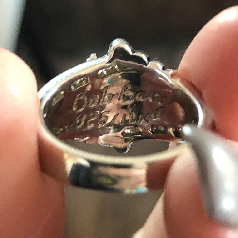 🆕 Bob Berg Princess Cut Ring Stamped .925 & 10K - Picture 5 of 5